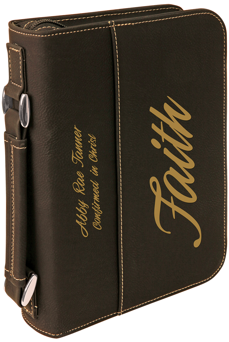 Personalized Leatherette Bible Cover – Medium & Large Sizes | Custom Engraved Gift