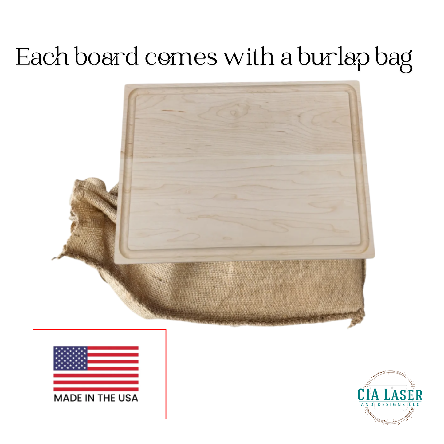 Premium Personalized Laser Engraved Maple Charcuterie board MADE IN THE USA