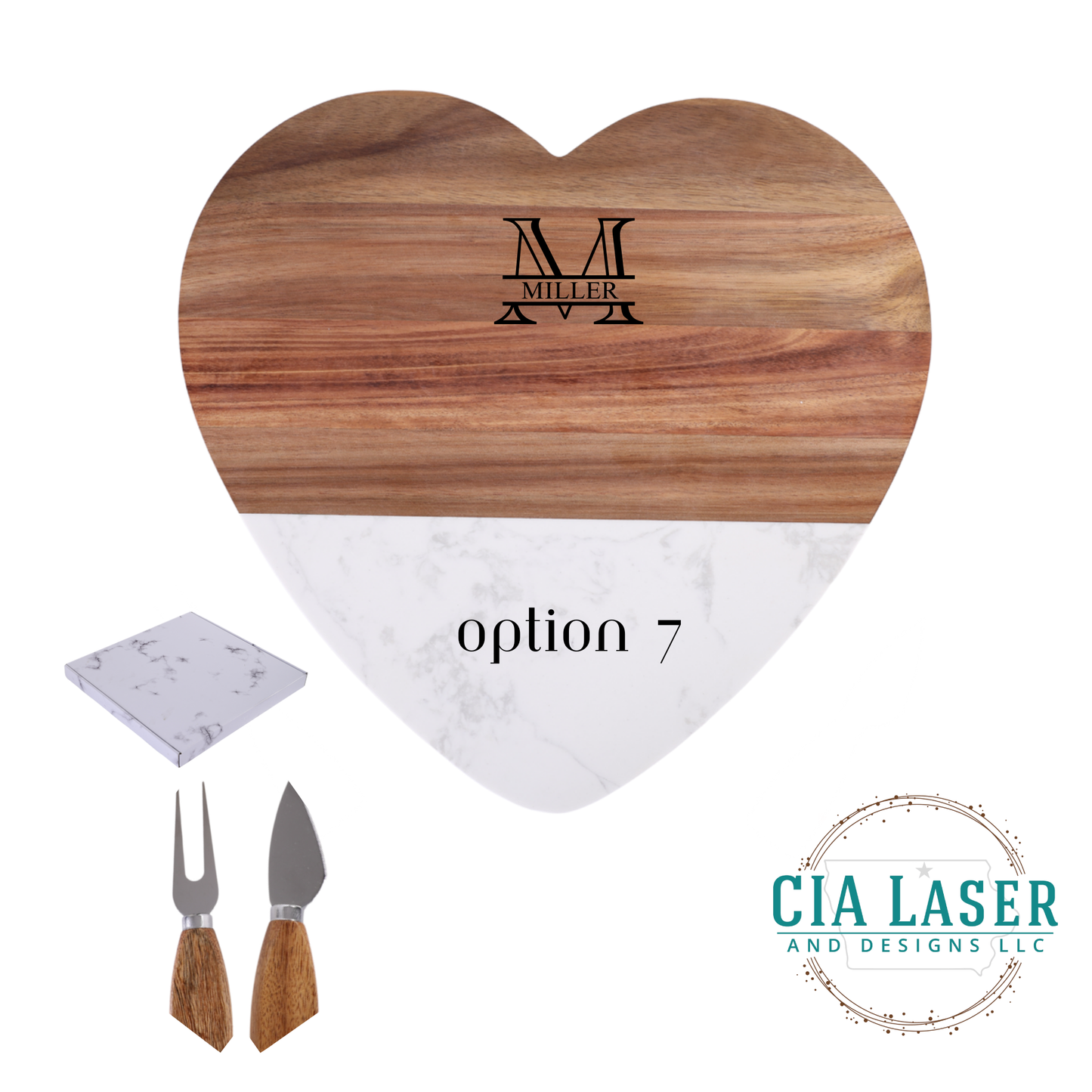 Valentines Heart Personalized Acacia Marble serving tray board, engraved wedding gift, cheese board platter, engagement gift, bridal shower gift, newlywed & couples gift