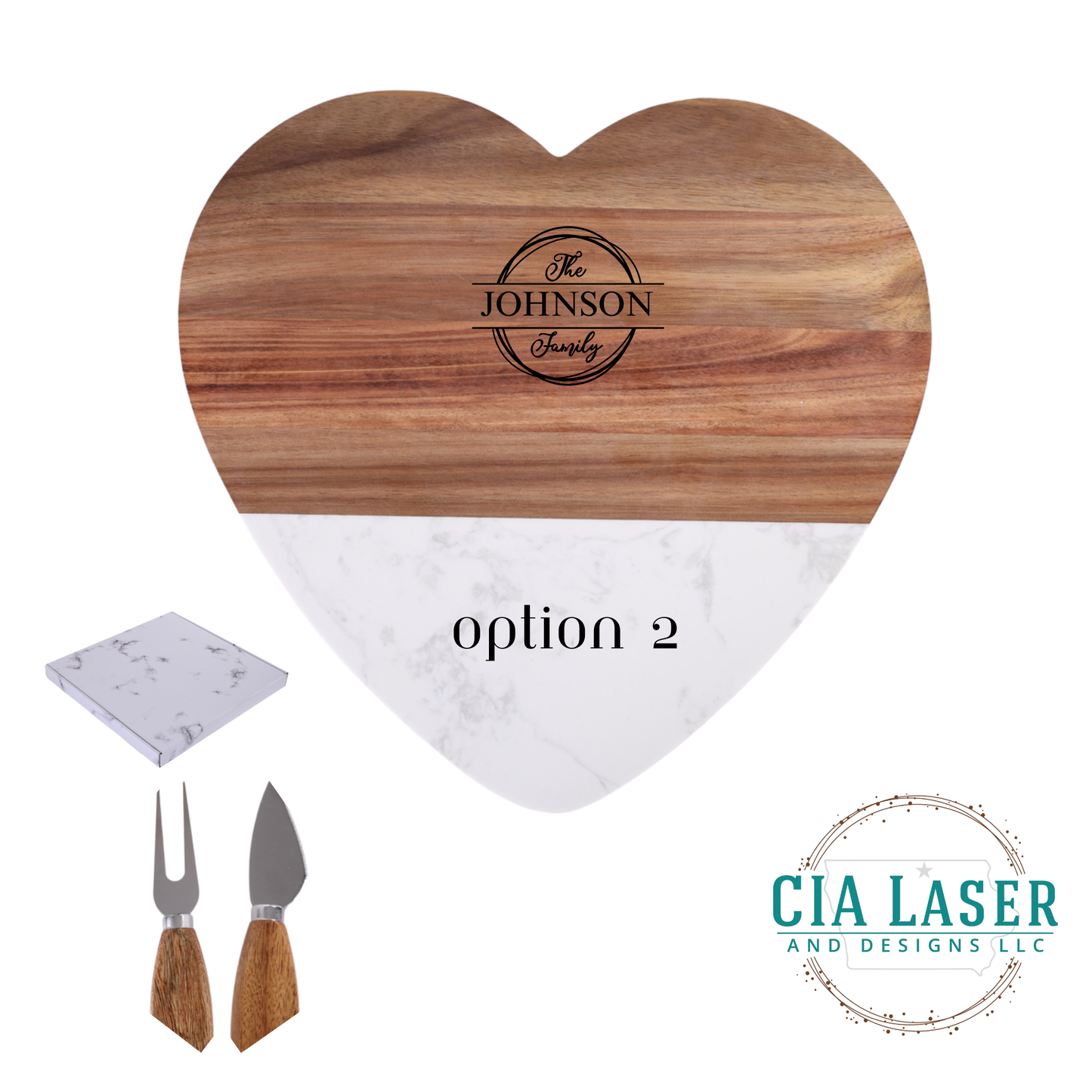 Valentines Heart Personalized Acacia Marble serving tray board, engraved wedding gift, cheese board platter, engagement gift, bridal shower gift, newlywed & couples gift