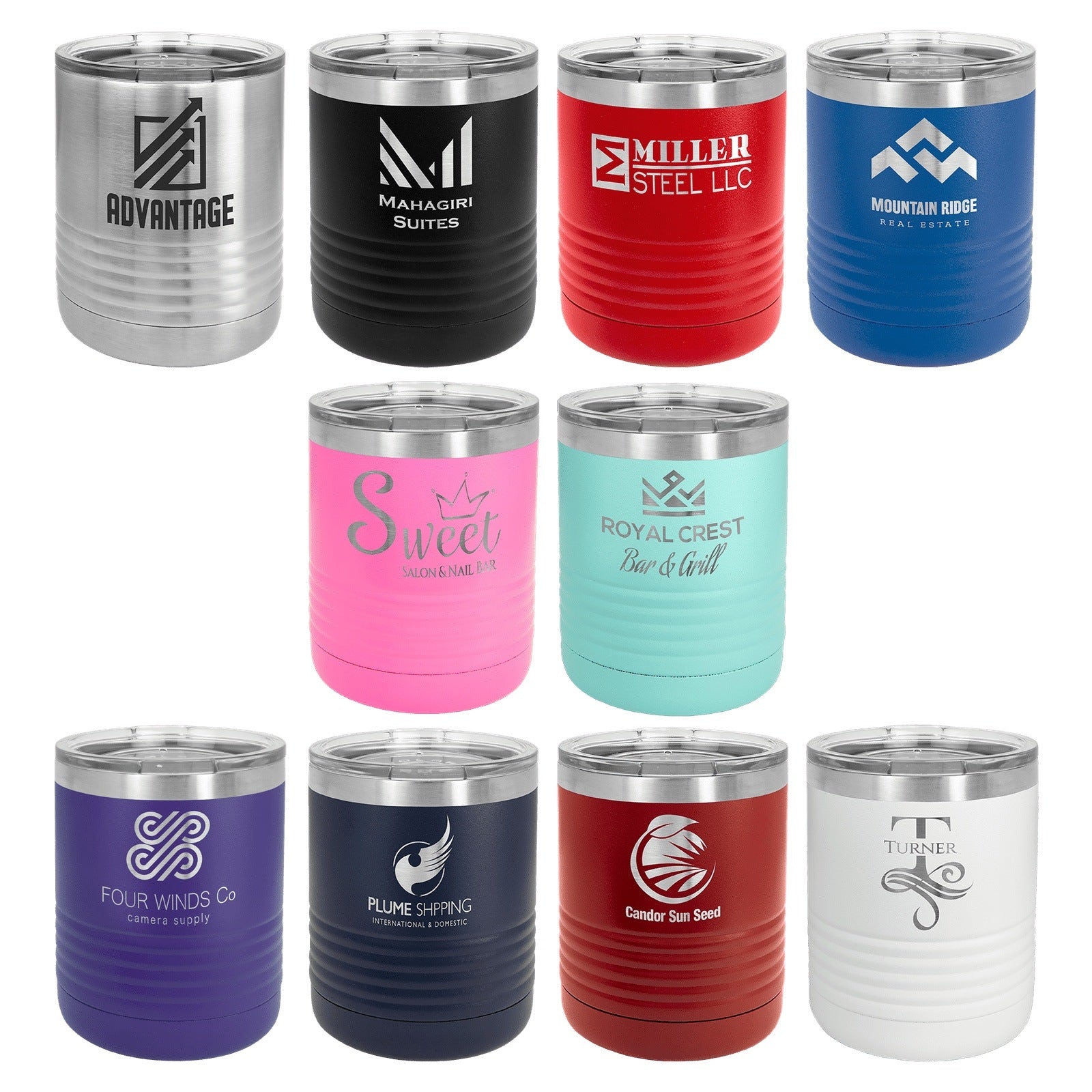10oz Personalized Stemless Lowball Steel Ringneck Powder Coated Vacuum Insulated Tumbler Laser Engraved Tumbler, Custom Tumbler, Gifts for Him/Her, Insulated Coffee Tumbler, Custom Engraved Tumblers, Cooperate Gift, Whiskey Rocks Tumbler Customized