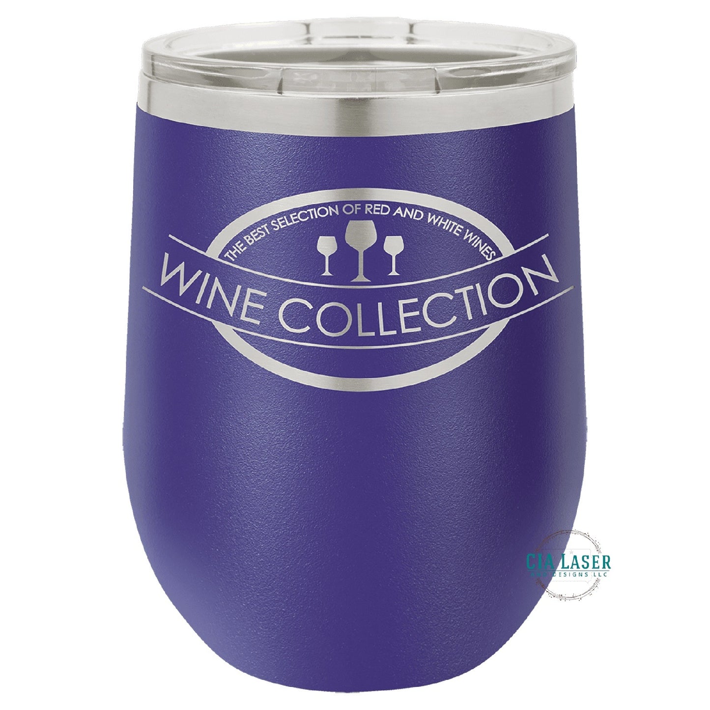 12oz Laser Engraved Personalized Wine Tumbler