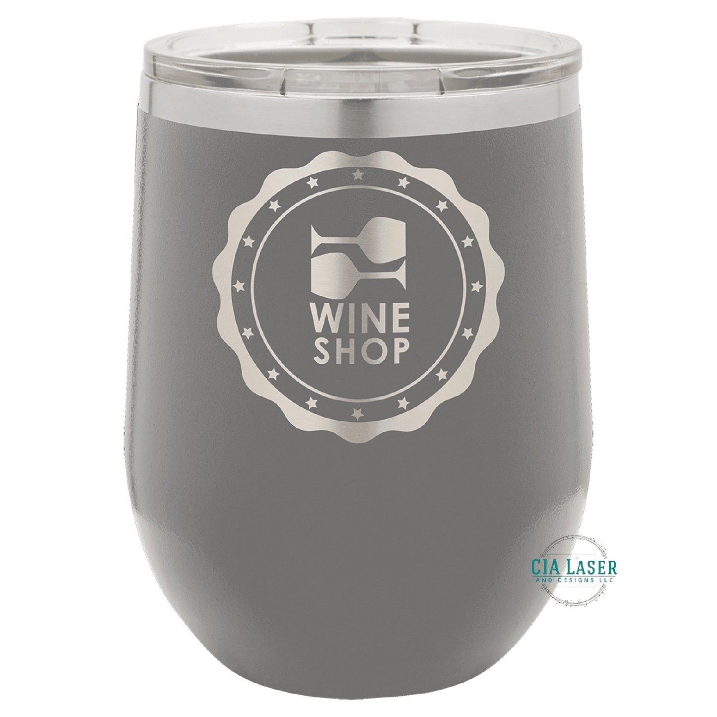 12oz Laser Engraved Personalized Wine Tumbler