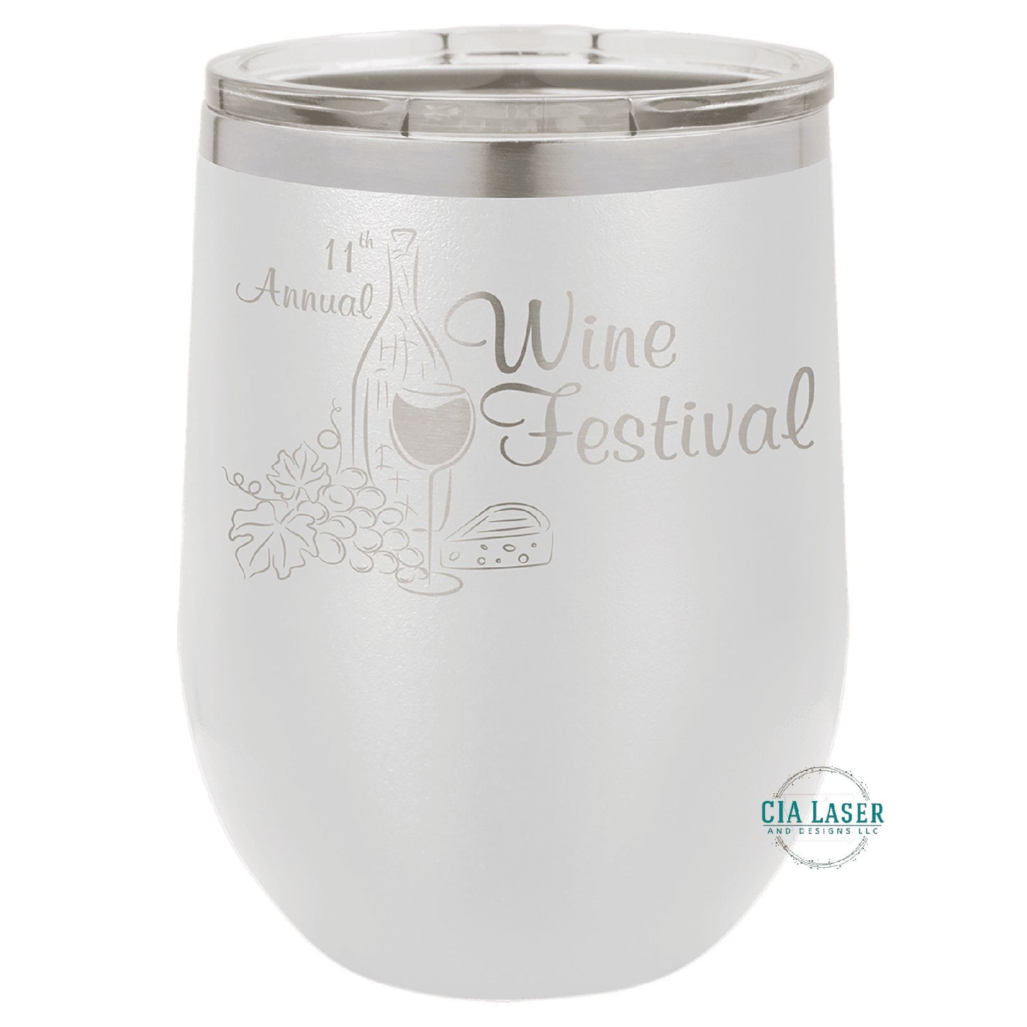 12oz Laser Engraved Personalized Wine Tumbler