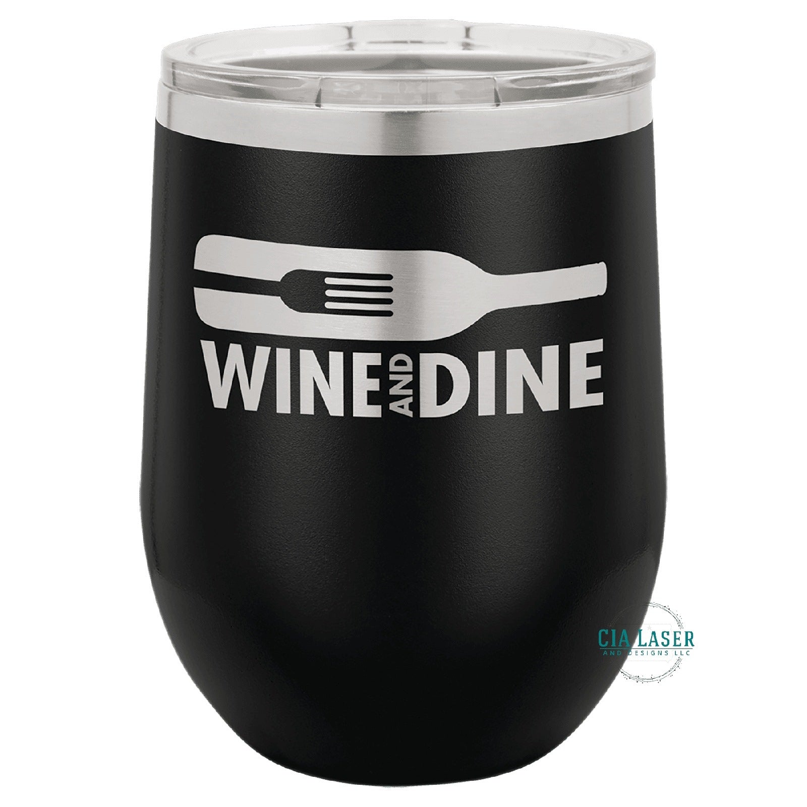12oz Laser Engraved Personalized Wine Tumbler