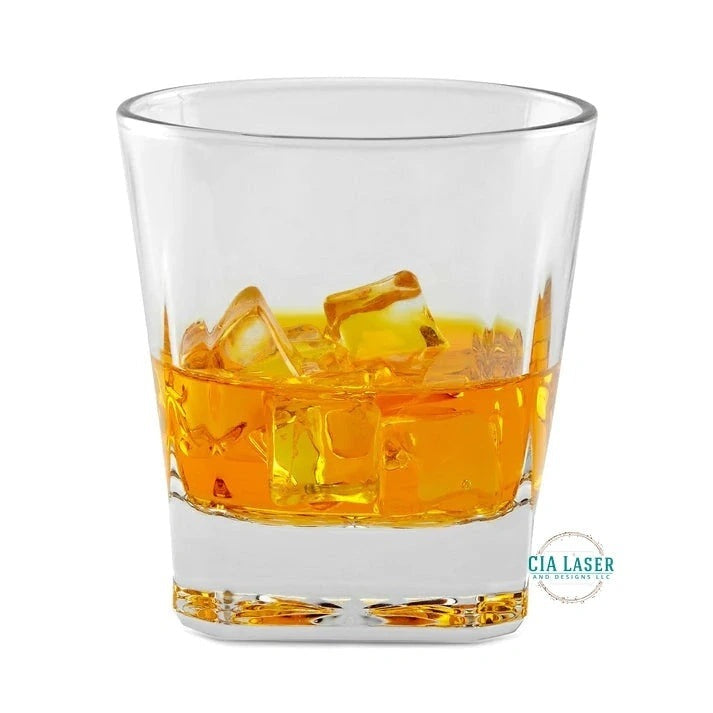 8oz Rocks Whiskey Glasses Laser Engraved with Monogram – CIA Laser and ...