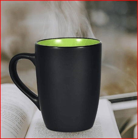 Custom Ceramic Bistro Coffee Mug, Personalized Laser-Engraved Text, 16 Ounces