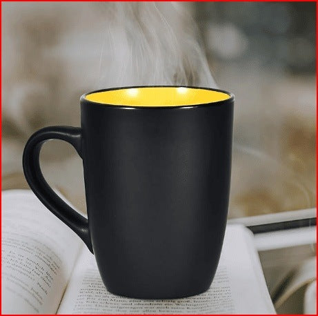 Custom Ceramic Bistro Coffee Mug, Personalized Laser-Engraved Text, 16 Ounces