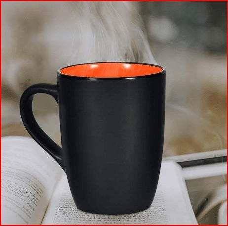 Custom Ceramic Bistro Coffee Mug, Personalized Laser-Engraved Text, 16 Ounces