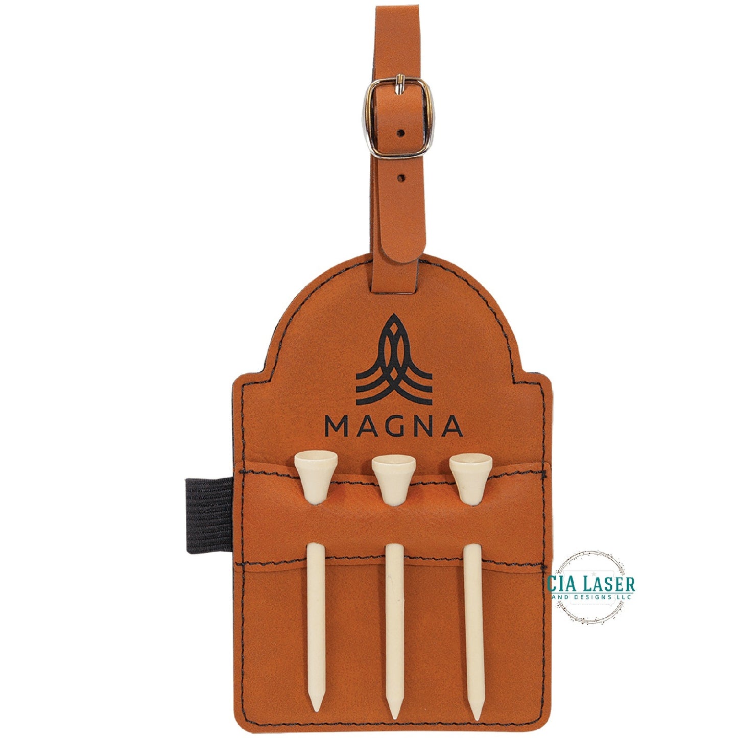 Personalized Golf Bag Tag with Tees, Engraved Leatherette Golf Bag Tag, Father's Day Gift, Gift for Dad, Home Closing, Gift for Her, Gift for Mom,