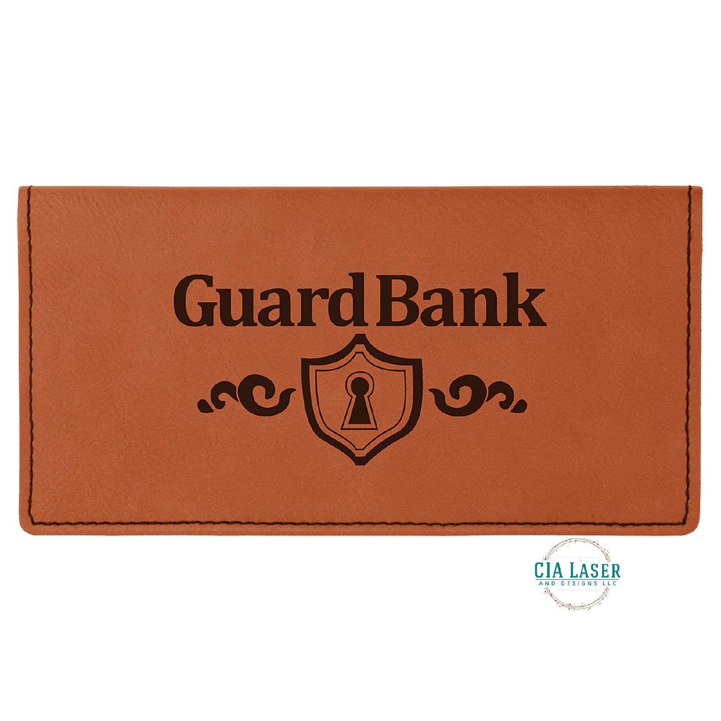 Personalized Laser Engraved Leatherette Checkbook Cover