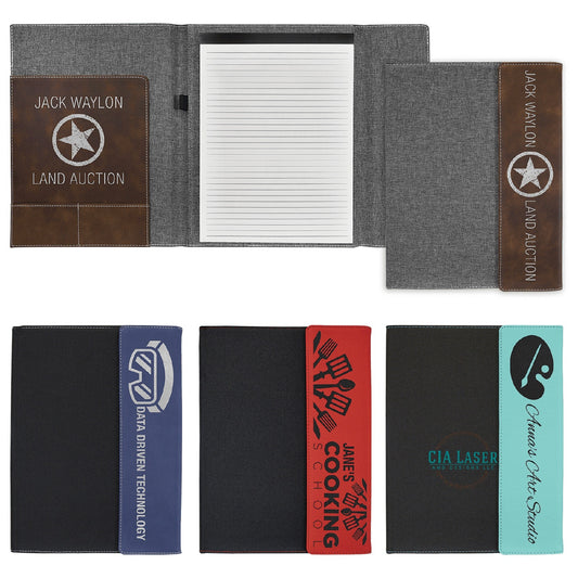 Personalized Leatherette Canvas Portfolios - Custom Notepad - Graduation, Boss, and Business Gift- Gift For Professionals- Custom Portfolio